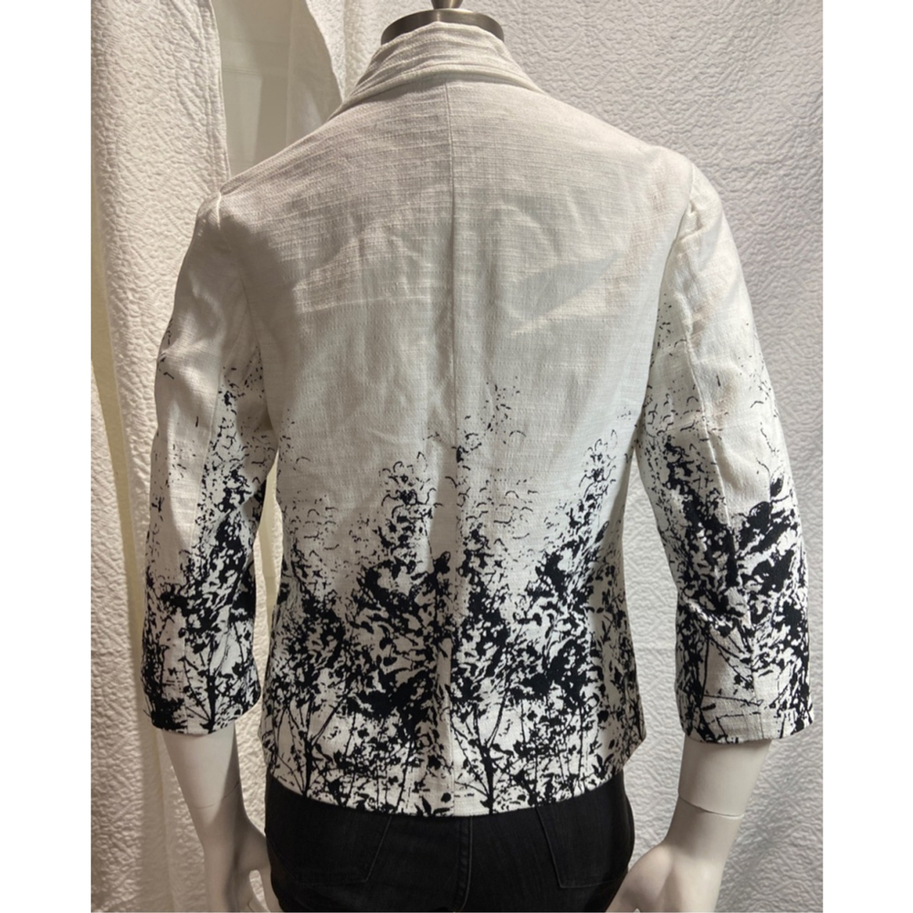 Coldwater Creek Black & White Abstract Print Blazer‎ Jacket - Women's XS - Picture 6 of 9